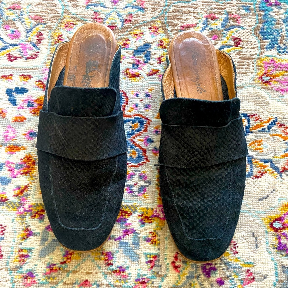 Free People black suede loafers